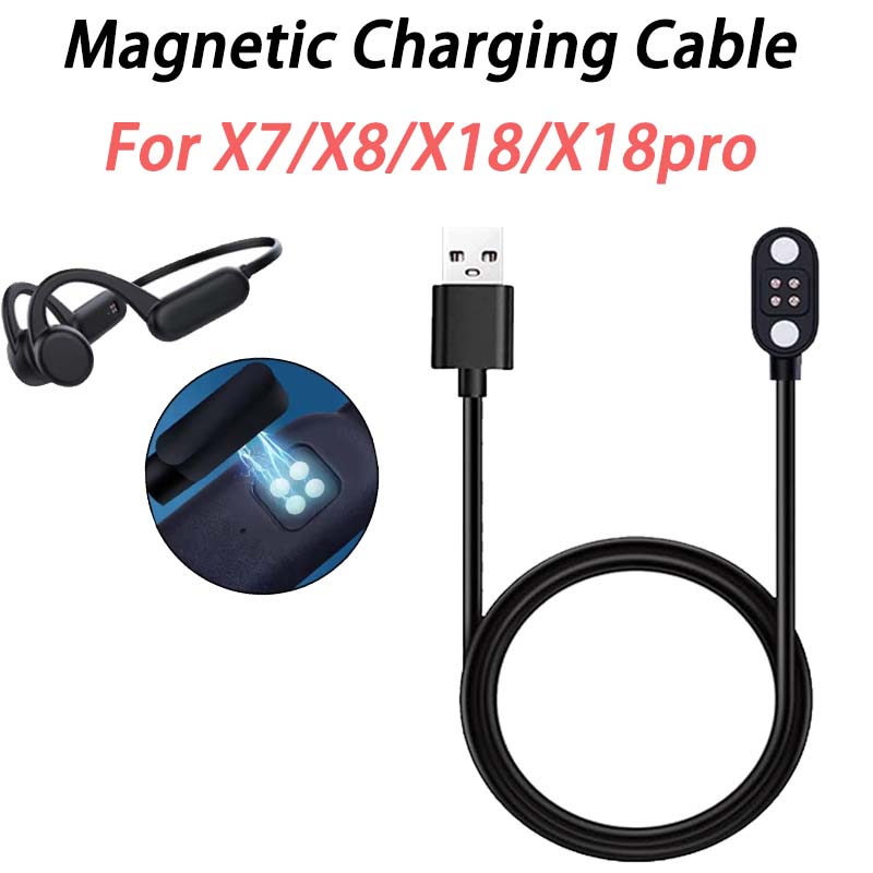 Magnetic Charging Cable - 骨伝導イヤホン 磁気充電ケーブル付き X7/X8/X18/X18pro対応 水泳用ヘッドセット - 防水ハンズフリー通話
