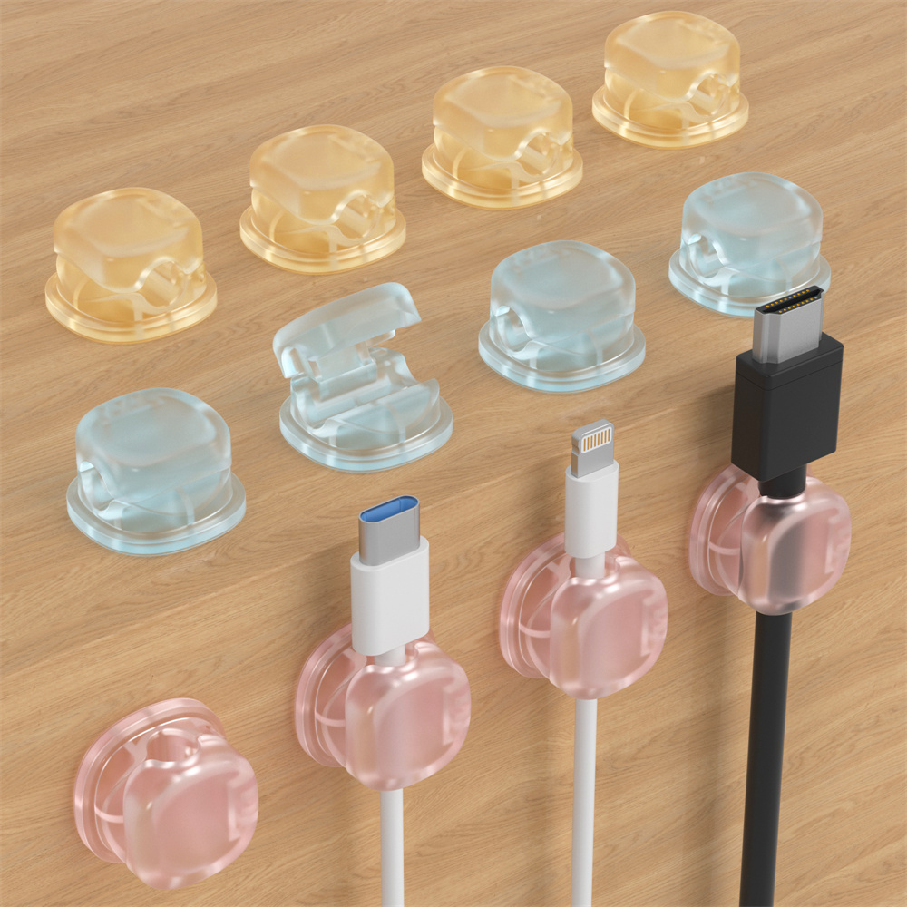 Magnetic Charging Cable - 3色透明マグネット式ケーブルオーガナイザー、データケーブルホルダー、デスクトップ電話充電ケーブル、充電器クリップ、収納ツール