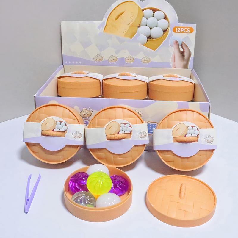 Electronics Latest Gadgets - 新しい【6個入りミニ餃子蒸し器付きおもちゃ、絞って遊べるソフトストレス解消クリスタルフィジェット感覚玩具、パーティーの記念品ギフト】