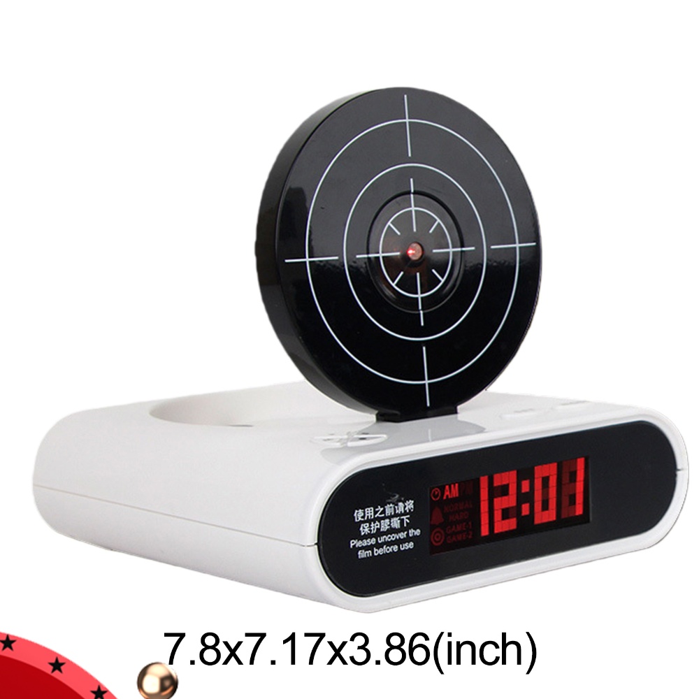 Electronics Gadgets For Gift - 電子デスククロック クリエイティブLEDデジタル目覚まし時計 ガジェット ターゲットレーザーシューティング 子供向け目覚まし時計 テーブル目覚ましギフト