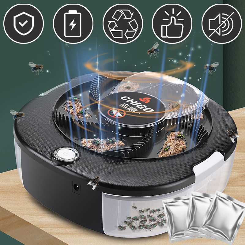 Kitchen Electronics Gadgets - ハエトリガラス充電式/USB 電気ハエトラップ CHIGO 安全昆虫ハエトリガラス屋内/屋外害虫捕獲ツール家庭菜園用