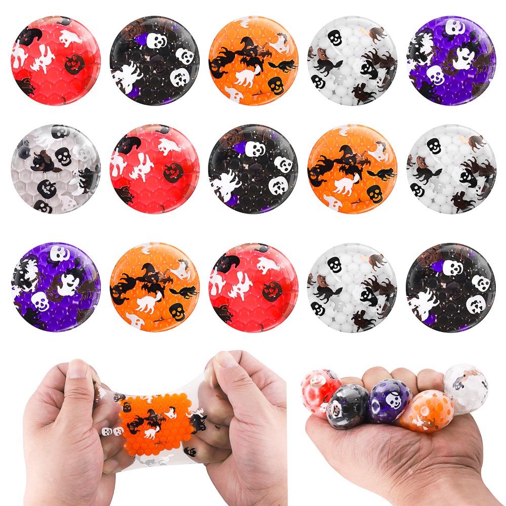 Electronics Latest Gadgets - 3.5cmミニハロウィンストレスボール、スクイッシーおもちゃ、大人向け感覚フィジェットトイ、抗不安ストレス解消、パーティーの景品やギフト