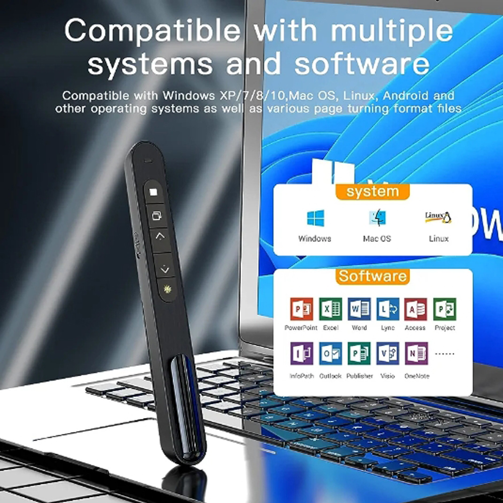 ワイヤレスプレゼンター 赤色レーザーページターニングペン 2 - Laser Pointer Presenter のレビューと価格