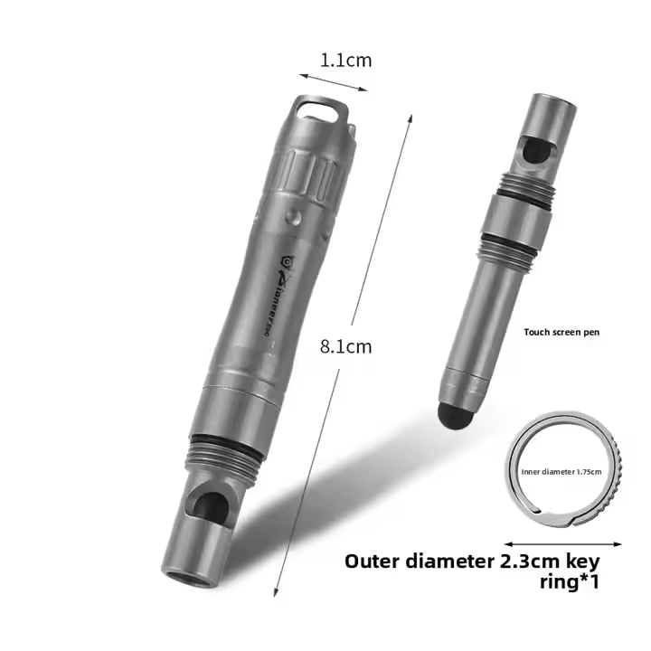 緊急用ホイッスルとシリコン製スタイラスチップを備えたチタン合 - Smart Pen Digital のレビューと価格