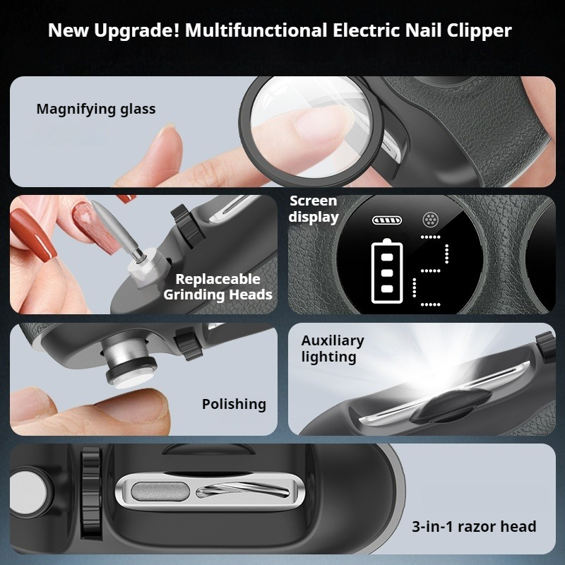 電動爪切り 3 in 1 自動トリマー 拡大鏡付き HDデジ - Digital Magnifier Reading のレビューと価格