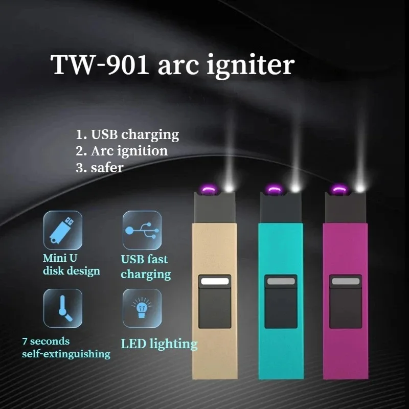 ポータブルパルスアーク電子ライター屋外防風LEDパワーディス - Kitchen Electronics Gadgets のレビューと価格