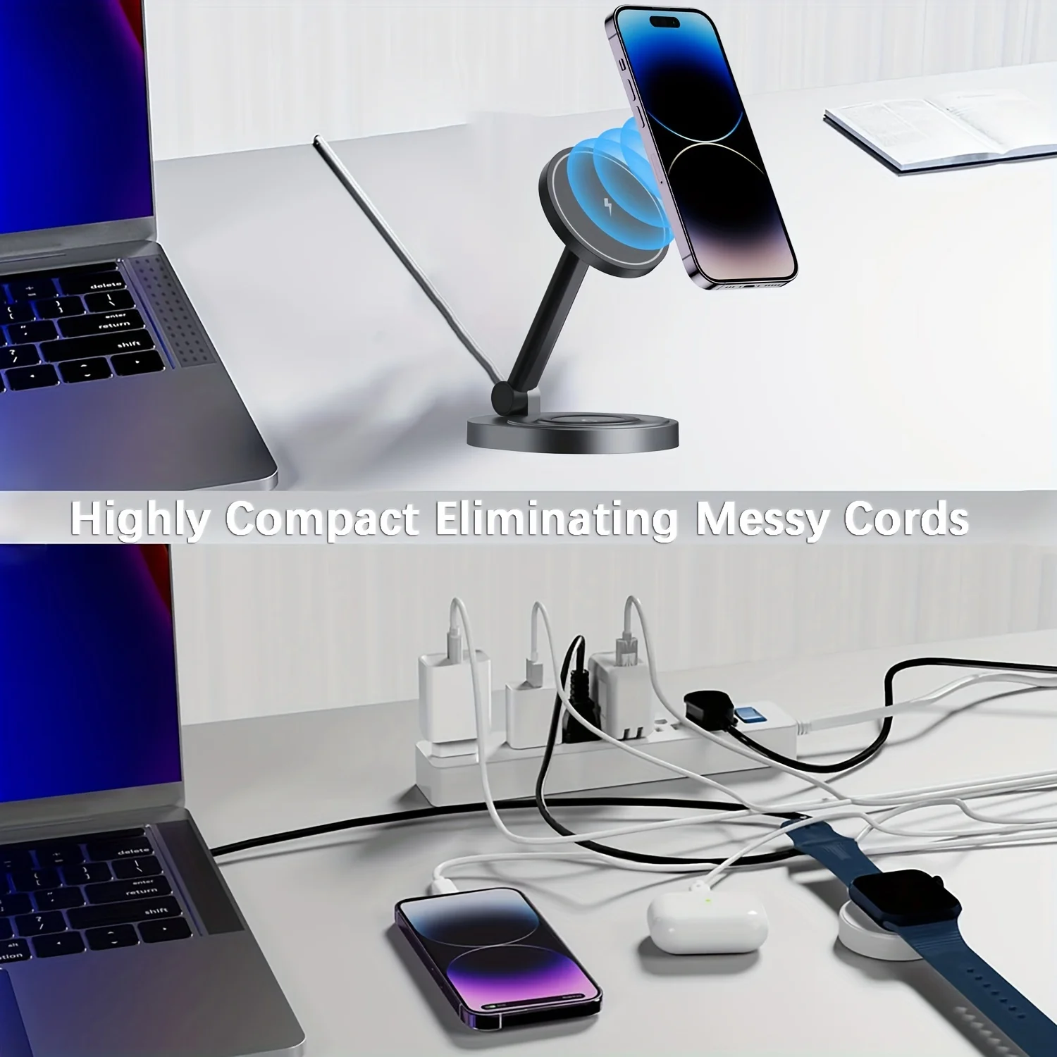2 で 1 磁気ワイヤレス充電器スタンドパッド iPhone - Magnetic Charging Cable のレビューと価格