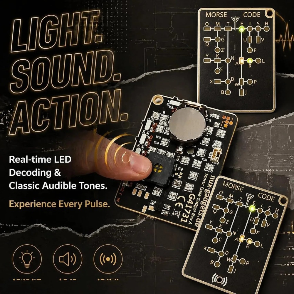 ポータブルモールス信号トレーナーカード LED 電子学習ツー - Electronics Gadgets For Gift のレビューと価格