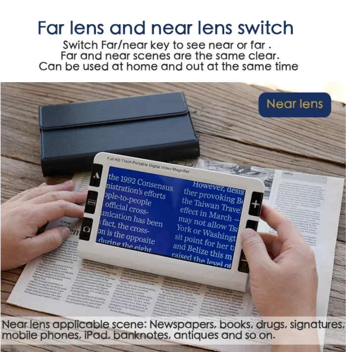 新しい 2-32X ポータブル電子読書補助具、7 インチ L - Digital Magnifier Reading のレビューと価格